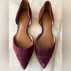 Burgundy suede Vince Camuto flats